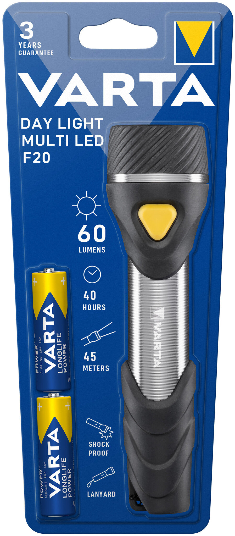 Varta Day Light Multi LED F20 Black, Silver, Yellow Hand flashlight - image 3