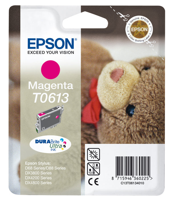 Epson Teddybear Singlepack Magenta T0613 DURABrite Ultra Ink