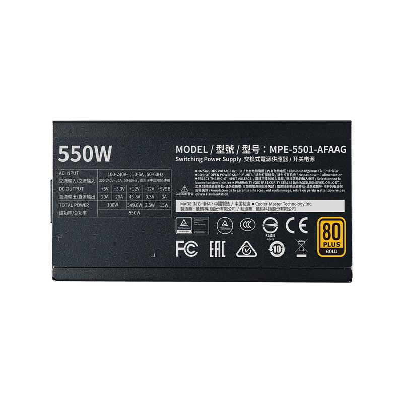 Cooler Master MWE Gold 550 - V2 Full Modular power supply unit 550 W 24-pin ATX ATX Black