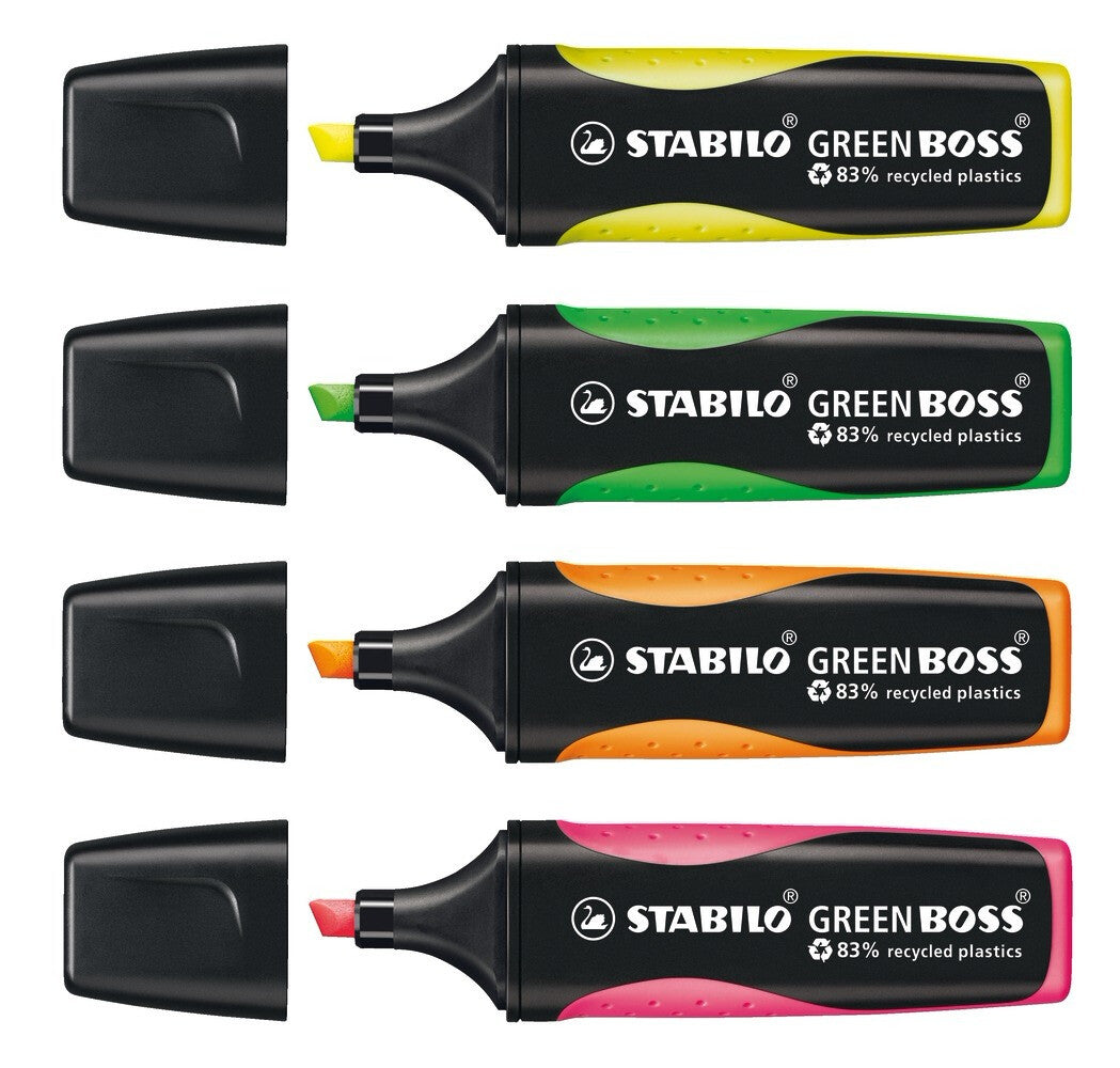 STABILO GREEN BOSS marker 4 Chisel tip Green, Orange, Pink, Yellow - image 3