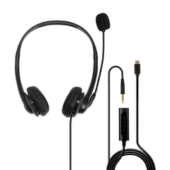 Lindy 3.5mm and USB Type C Headset with In-Line Control