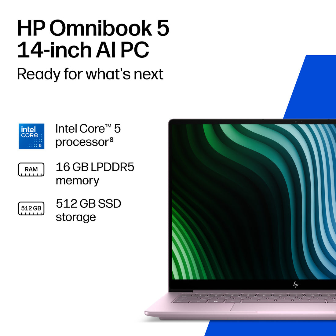 HP OmniBook 5 AI 14" Laptop (E7PR6EA) - Intel Core 5 320, 8GB RAM, 256GB SSD, Windows 11 Home