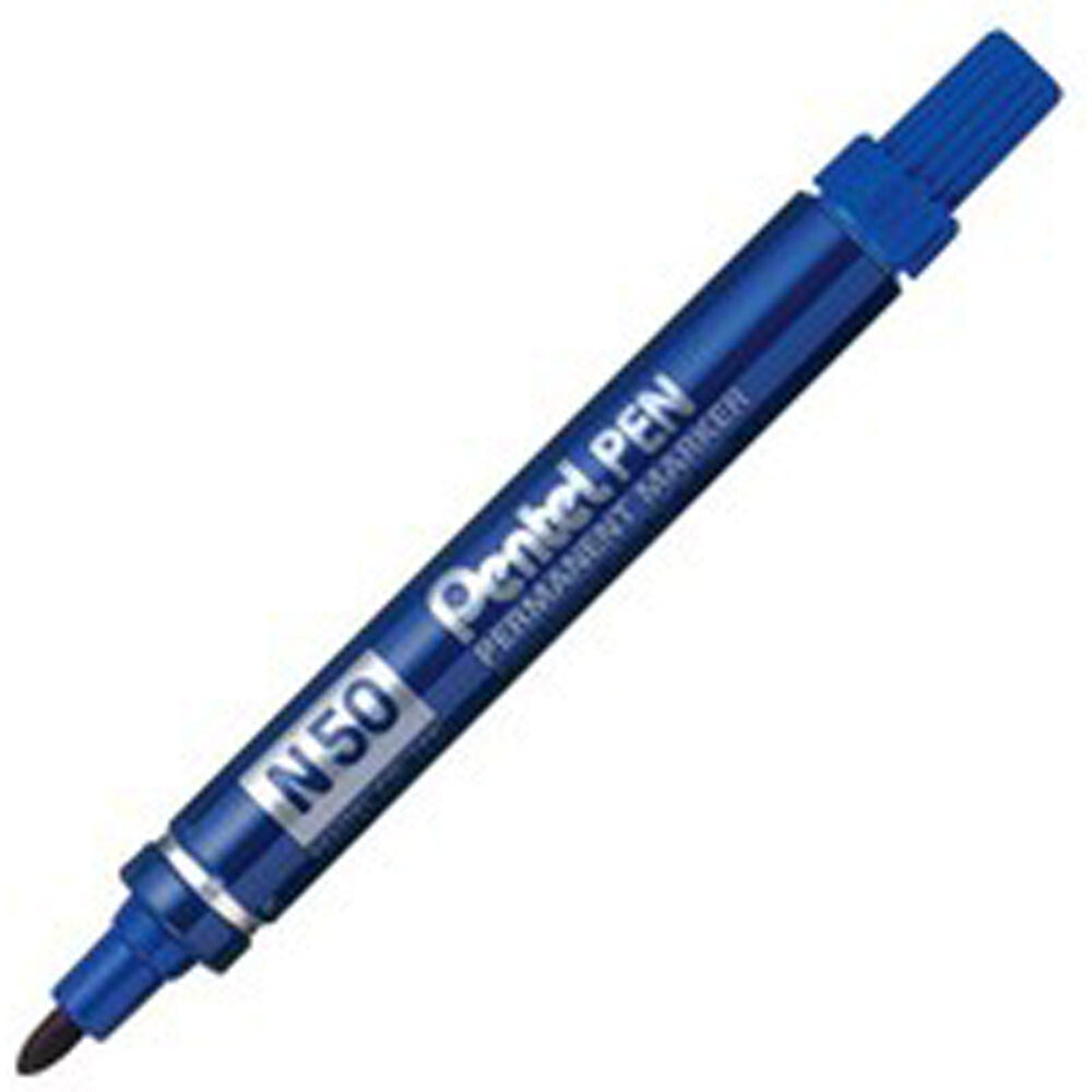 Pentel N 50 permanent marker Bullet tip Blue 12