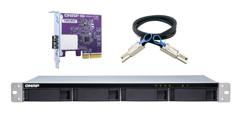 QNAP TL-R400S/32TB IW PRO 4 Bay Rack HDD/SSD enclosure Black, Grey 2.5 ...