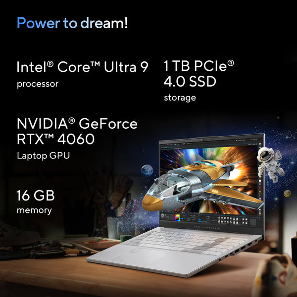 ASUS Vivobook Pro 15 OLED 15.6" Laptop (90NB12Y3-M00140) - Intel Core Ultra 9 185H, 16GB RAM, 1TB SSD, NVIDIA GeForce RTX 4060, Windows 11 Home