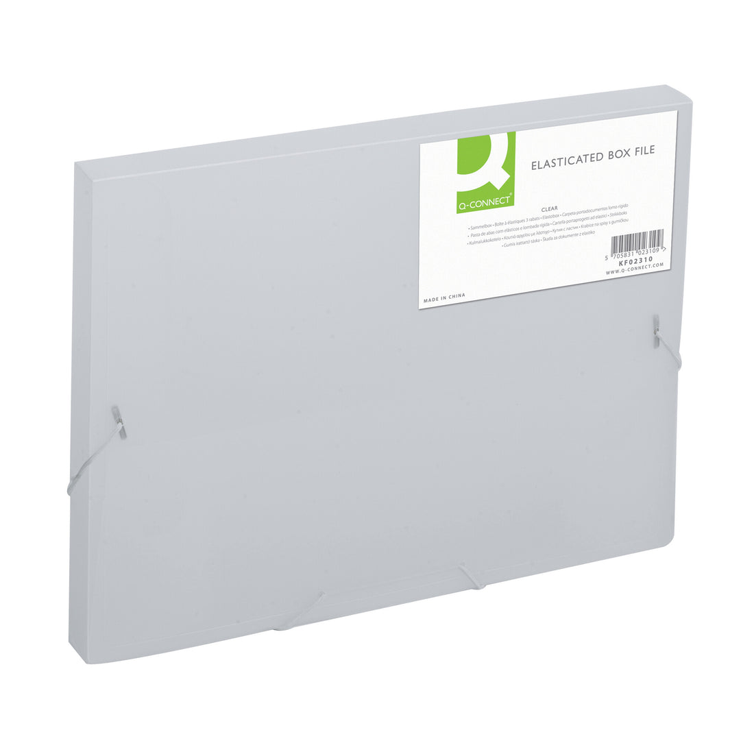 Q-CONNECT Elasticated box file, frosted – Clear