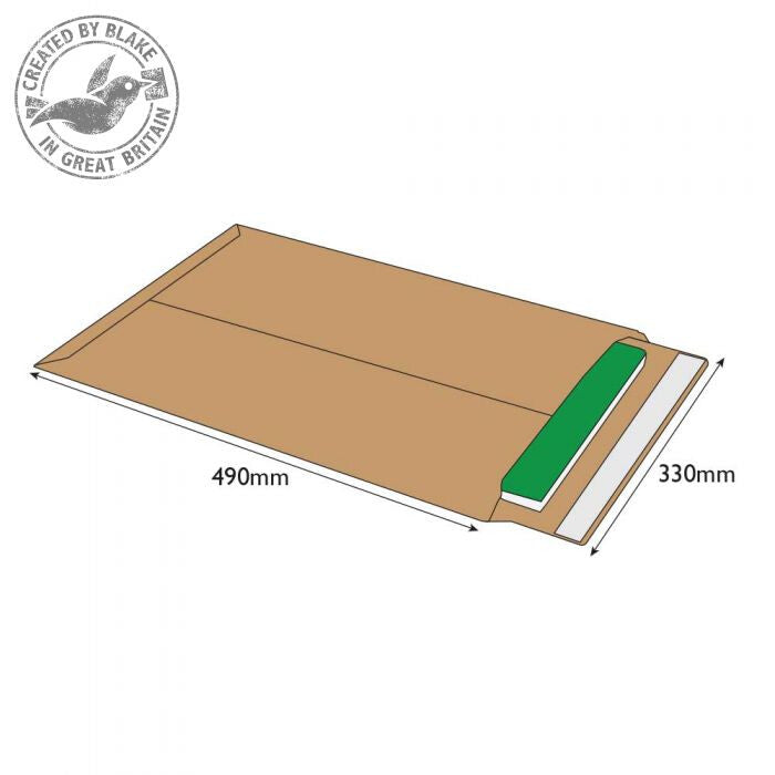 Blake Purely Packaging Corrugated Pocket Peel and Seal Kraft 490×330mm (Pack 100) - image 2