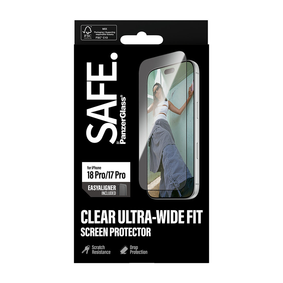 PanzerGlass SAFE. by Screen Protector iPhone 18 Pro | 17 Pro | Ultra-Wide Fit w. EasyAligner - image 2