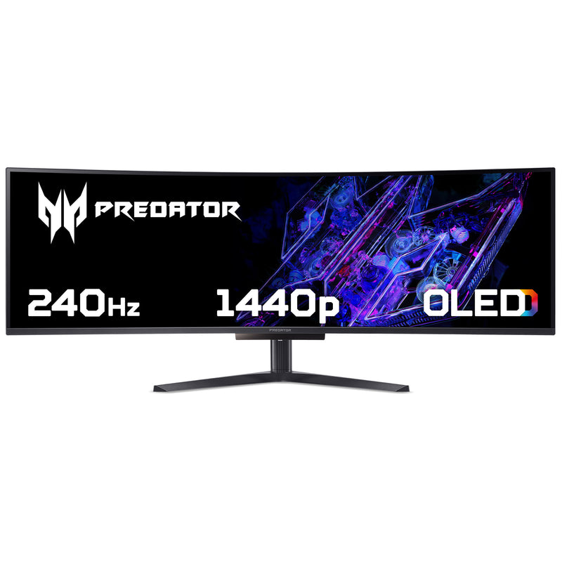 Acer X Predator X49X curved ultra-wide QD-OLED gaming monitor - 49", 32:9, QD-OLED, 1800R curve, Double Quad HD, 240Hz, 0.03ms, AMD FreeSync Premium, DisplayHDR 400 True Black, HDMI, DP & USB-C