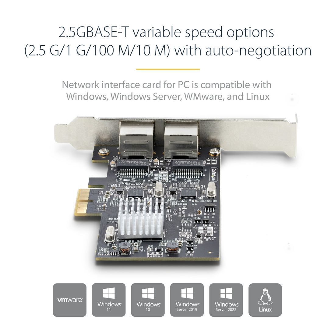 StarTech.com 2-Port 2.5Gbps NBASE-T PCIe Network Card, Intel I225-V, Dual-Port Computer Network Card - image 10