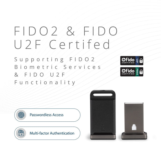 Kensington VeriMark Guard 2.1 USB-A Fingerprint Security Key -FIDO2, W ...