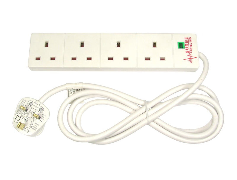 Cables Direct RB-02M04SPD surge protector White 4 AC outlet(s) 2 m