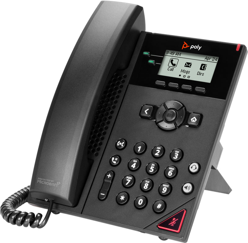 POLY VVX 150 2-Line IP Phone and PoE-enabled
