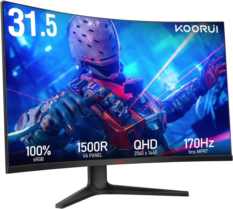Koorui 31.5" QHD/2K 170Hz Curved Gaming Monitor (GA01)