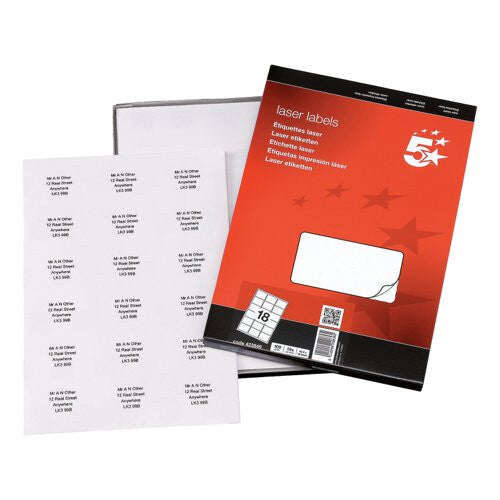5Star 423849 self-adhesive label Rectangle Permanent White 1800 - image 2