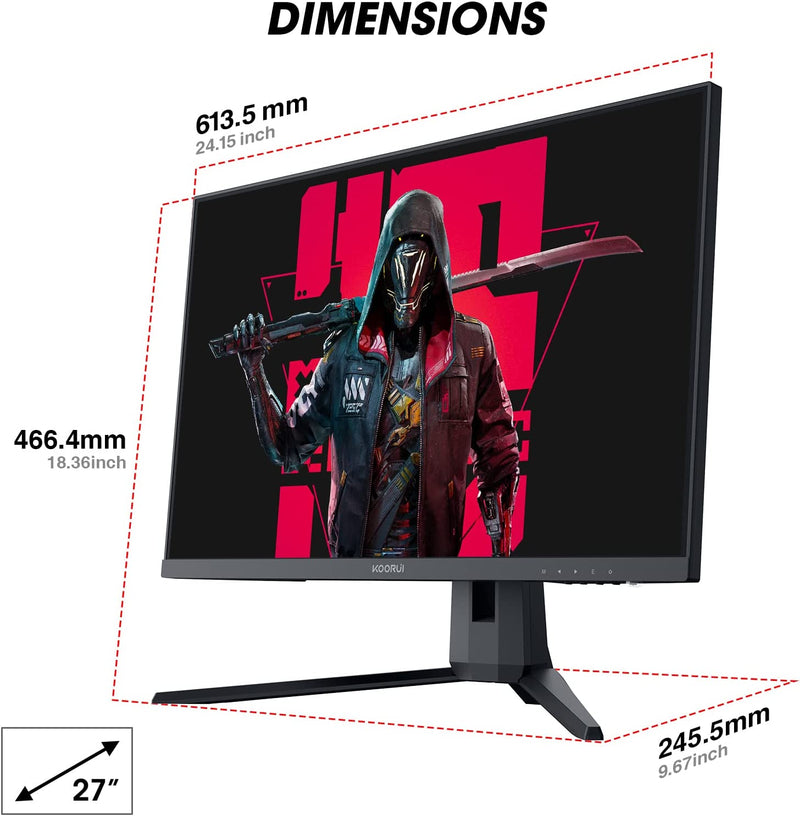 Koorui 27" QHD 144Hz Gaming Monitor (27E1QA)