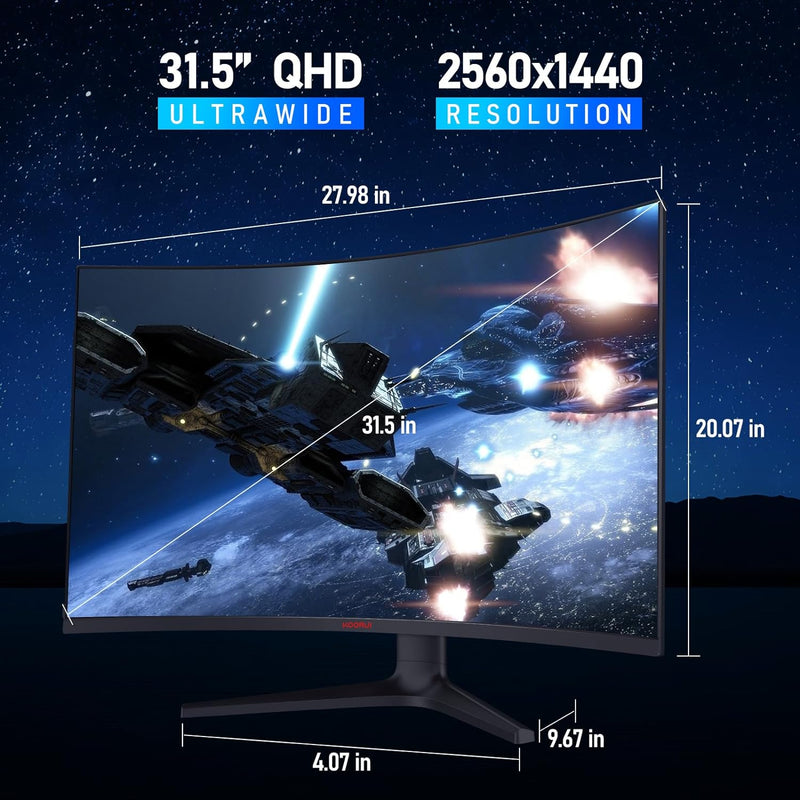 Koorui 31.5" QHD/2K 170Hz Curved Gaming Monitor (GA01)