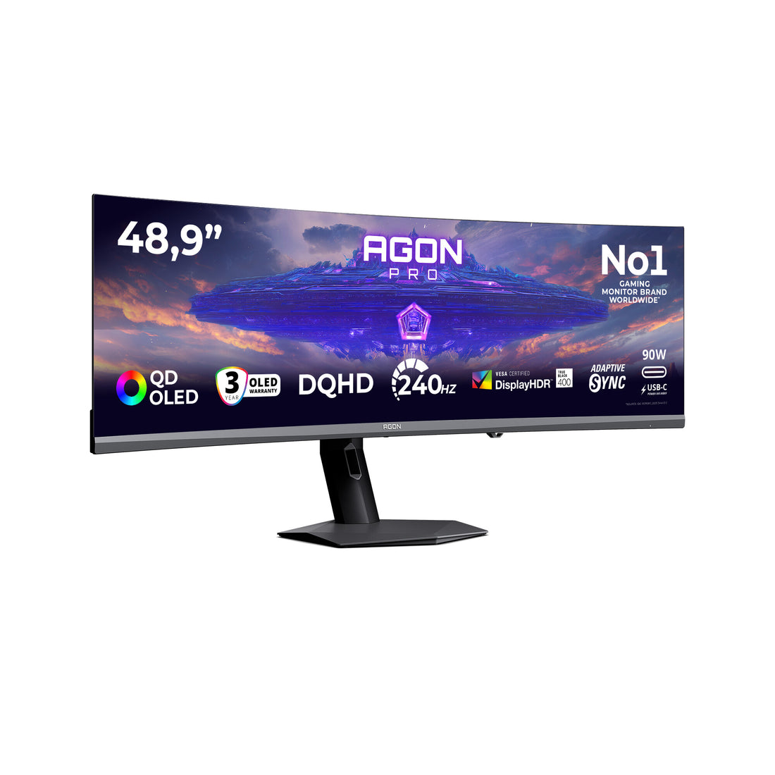AOC AGON PRO AGP497UCZD computer monitor 48.9" 5120 x 1440 pixels 5K Ultra HD OLED Grey - image 2