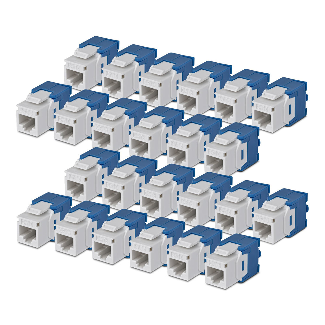 StarTech.com Cat6 Keystone Jack, 24-Pack RJ45 Ethernet Keystone Jacks, UTP Cat6 Wall Jack, 180-Degree