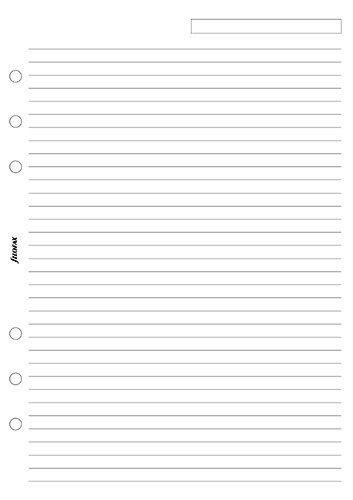 Filofax White Ruled Notepaper A5