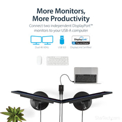 StarTech.com USB 3.0 to Dual DisplayPort Adapter - 4K 60Hz