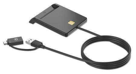 Manhattan USB-A / USB-C combo Smart Card Reader, USB 2.0 Type-C and Type-A Male to Contact Reader Interface - image 4