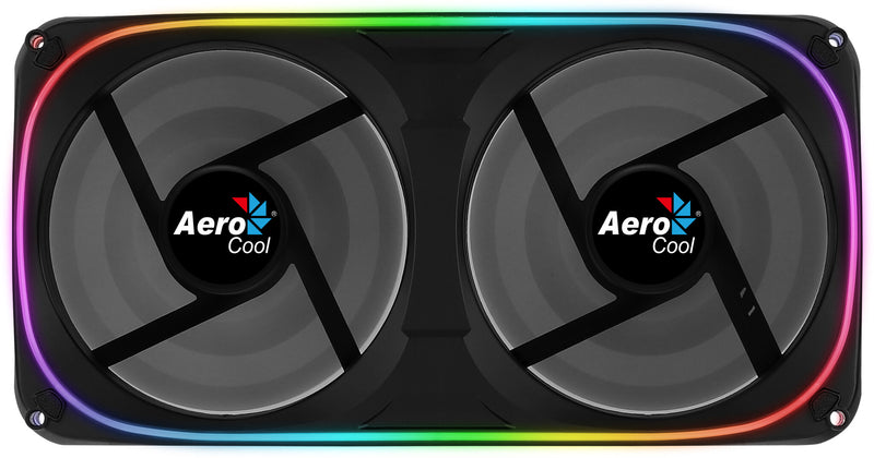 Aerocool ASTRO24 Dual Fan PC 12cm ARGB LED Antivibration Support Black