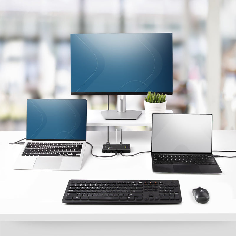 StarTech.com 2-Port USB-C KVM Switch, Single-4K 60Hz HDMI Monitor, Dual-100W Power Delivery Pass-through Ports, Bus Powered, USB Type-C/USB4/Thunderbolt 3/4 Compatible - Small Form Factor