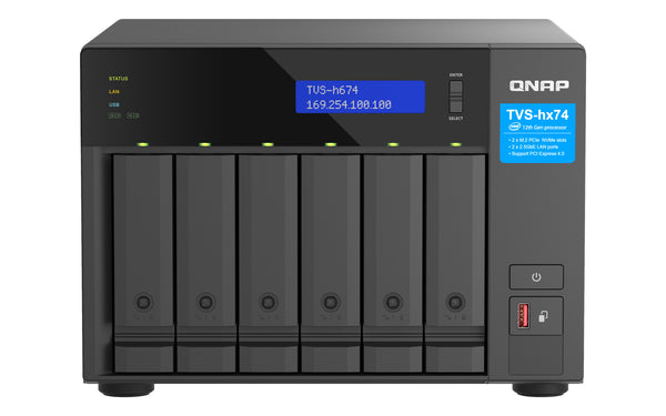 QNAP TVS-h674 NAS Tower Intel® Core™ i5 i5-12400 32 GB DDR4 24 TB HDD QuTS hero Black