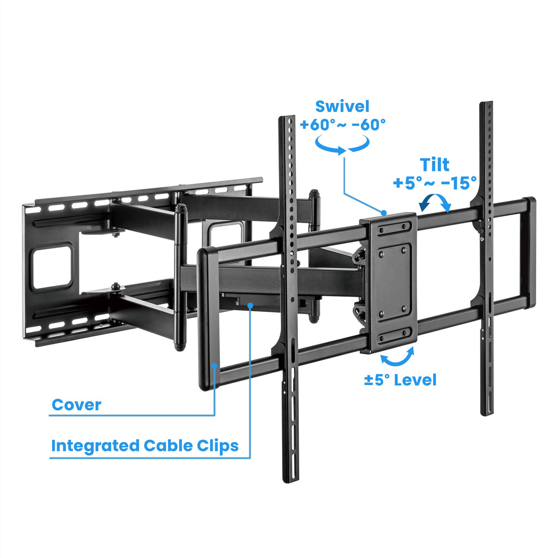 Manhattan Wall Mount for TV & Monitors (Full Motion), For screens 37" to 120", VESA compatibility: all between - image 10