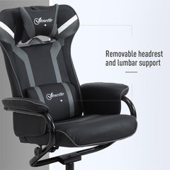 Vinsetto Gaming Chair and Footrest Set - Black/Grey