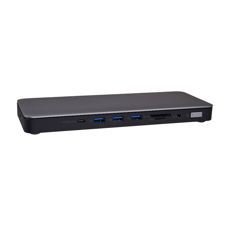 V7 DOCKTB4PT laptop dock/port replicator Wired Thunderbolt 4 Black, Silver