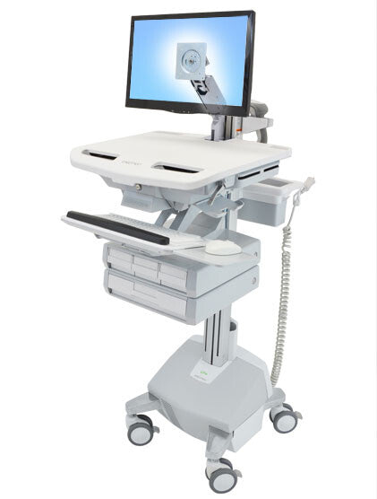 Ergotron StyleView Aluminium, Grey, White Flat panel Multimedia cart