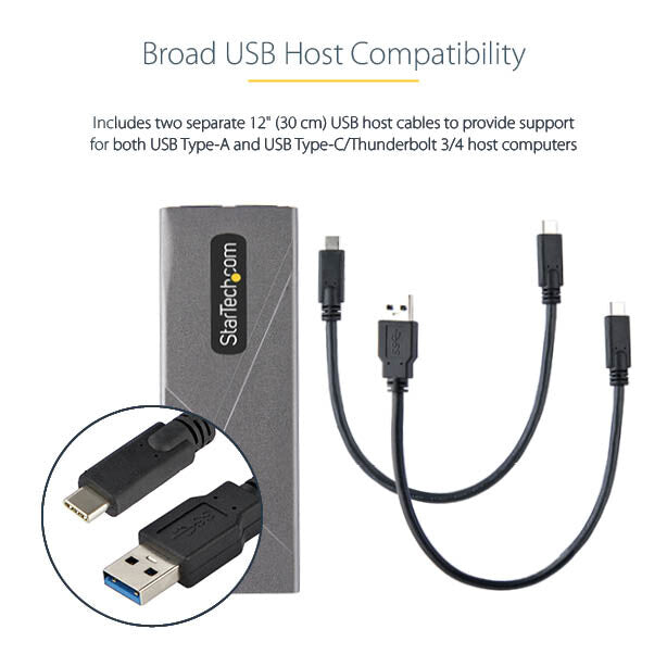 StarTech.com USB-C 10Gbps to M.2 NVMe or M.2 SATA SSD Enclosure - Tool-free External M.2 PCIe/SATA NGFF SSD - image 12