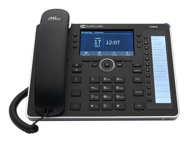 AudioCodes 445HD IP-Phone PoE GbE with an external power supply black