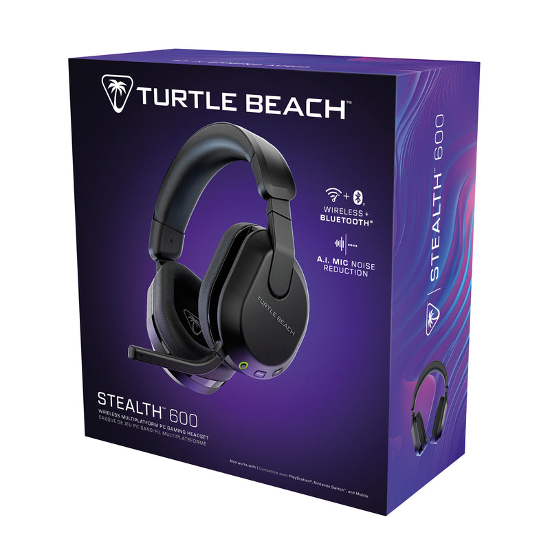 Turtle Beach Stealth 600 Black PC Wireless Gaming Headset with up to 80 hour Battery, 50mm Speakers and Bluetooth for PC, PS5, PS4 and Mobile