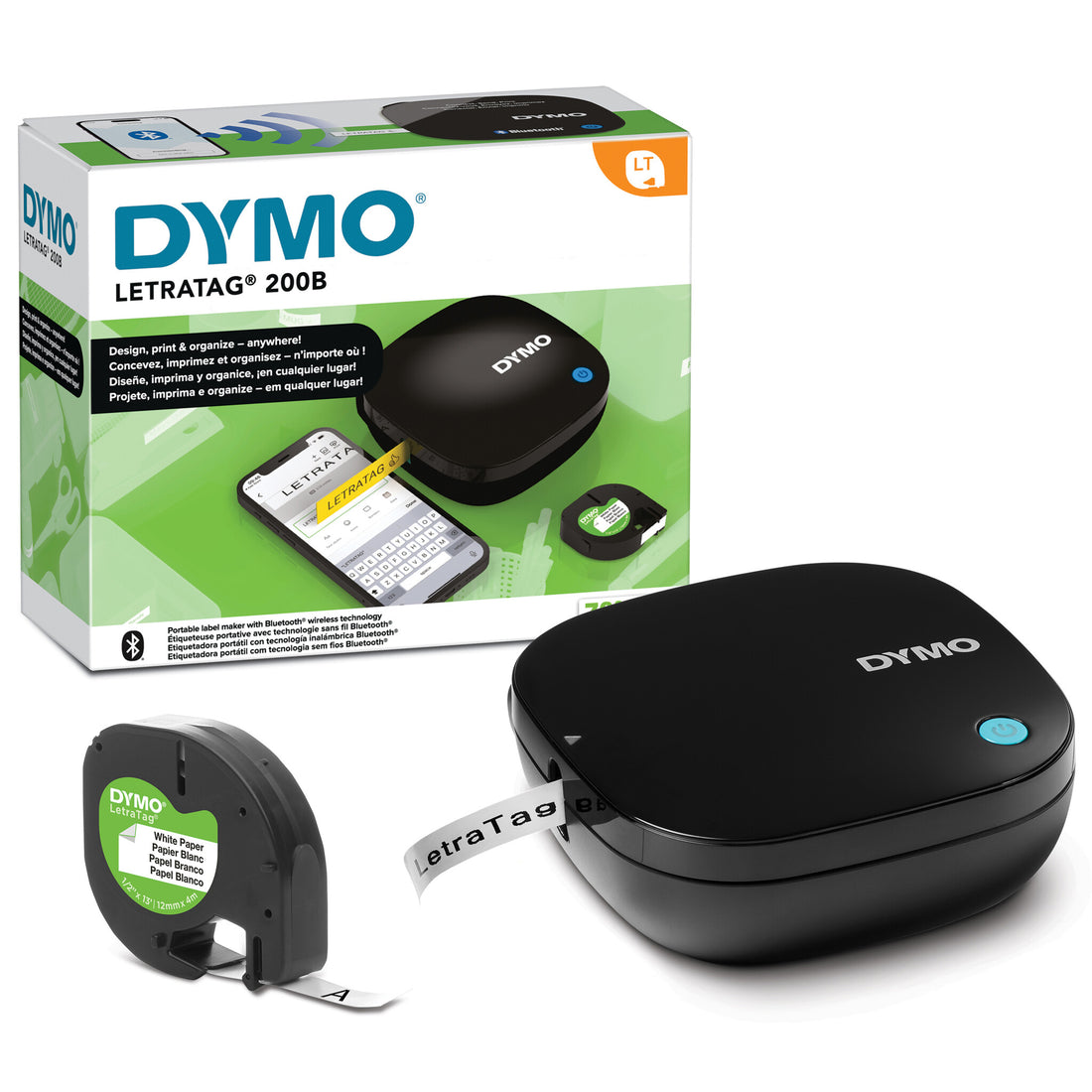 DYMO LetraTag 200B Bluetooth Label Maker | Compact Label Printer | Connects Through Bluetooth Wireless