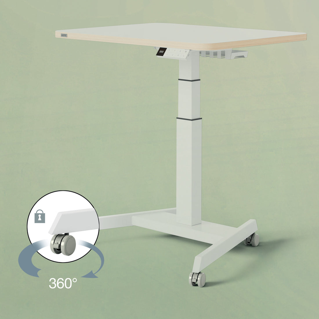 Leitz Castor Wheels for Ergo Small Electric Sit Standing Desk - image 2