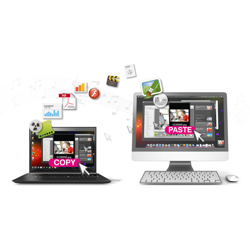 j5create JUC400 Wormhole™ Switch - Windows® & Mac®, White, 1.8 m