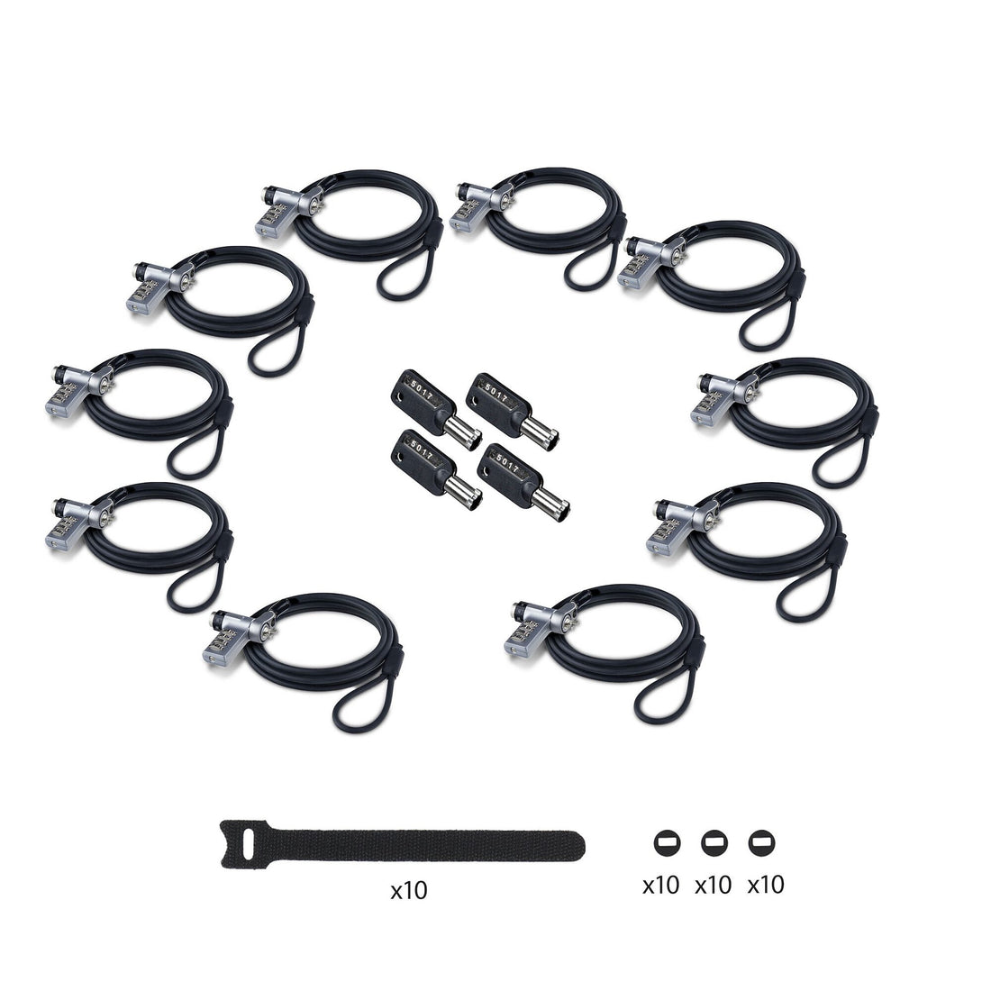 StarTech.com 10-Pack 3-in-1 Dual-Access Laptop Lock, 6.6ft (2m) Keyed Alike/Combination Security Cable Lock - image 7