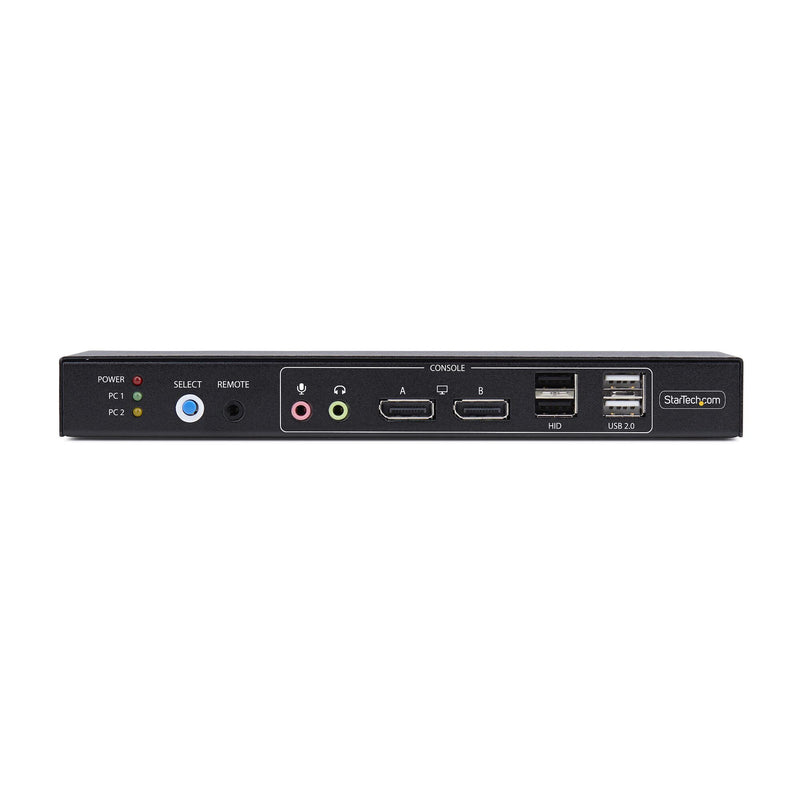 StarTech.com 2-Port Dual-Monitor DisplayPort KVM Switch with Dual View Video Matrix, 4K 60Hz, 4x USB Hub Ports, Hotkey Switching, DP 1.2 Matrix KVM, TAA Compliant