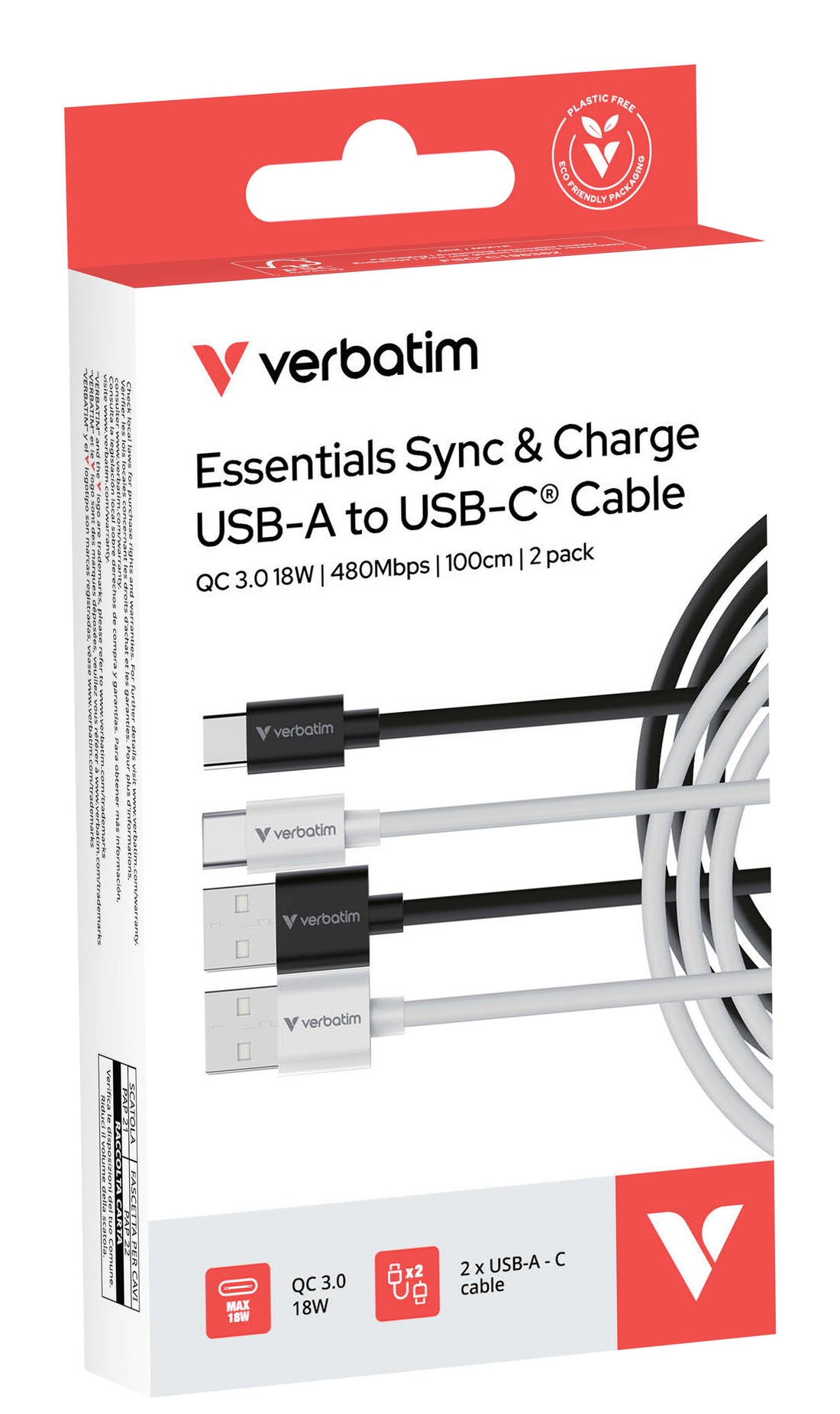 Verbatim Essentials Sync & Charge USB-A to C Cables - image 4