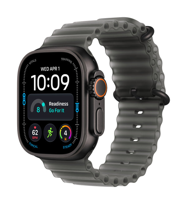 Apple Watch Ultra 4 GPS + Cellular 49mm Black Titanium Case with Translucent Black Ocean Band
