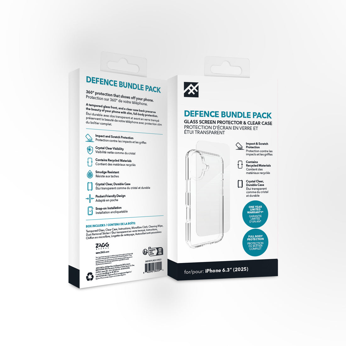 ZAGG Defence Bundle Glass Screen Protection & Clear Case for Apple iPhone 17 - image 2