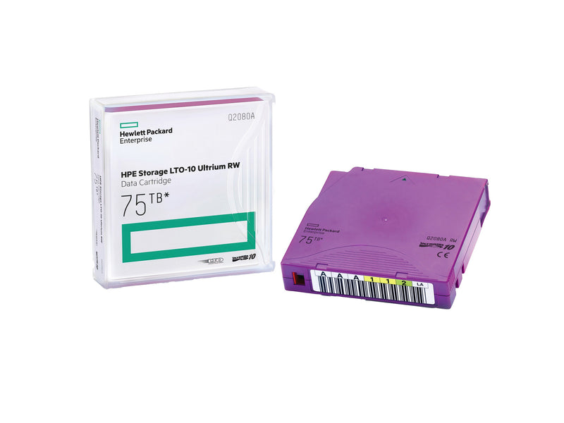 HPE Storage LTO-10 Ultrium 75TB RW Custom Labeled 20 Data Cartridges with Cases