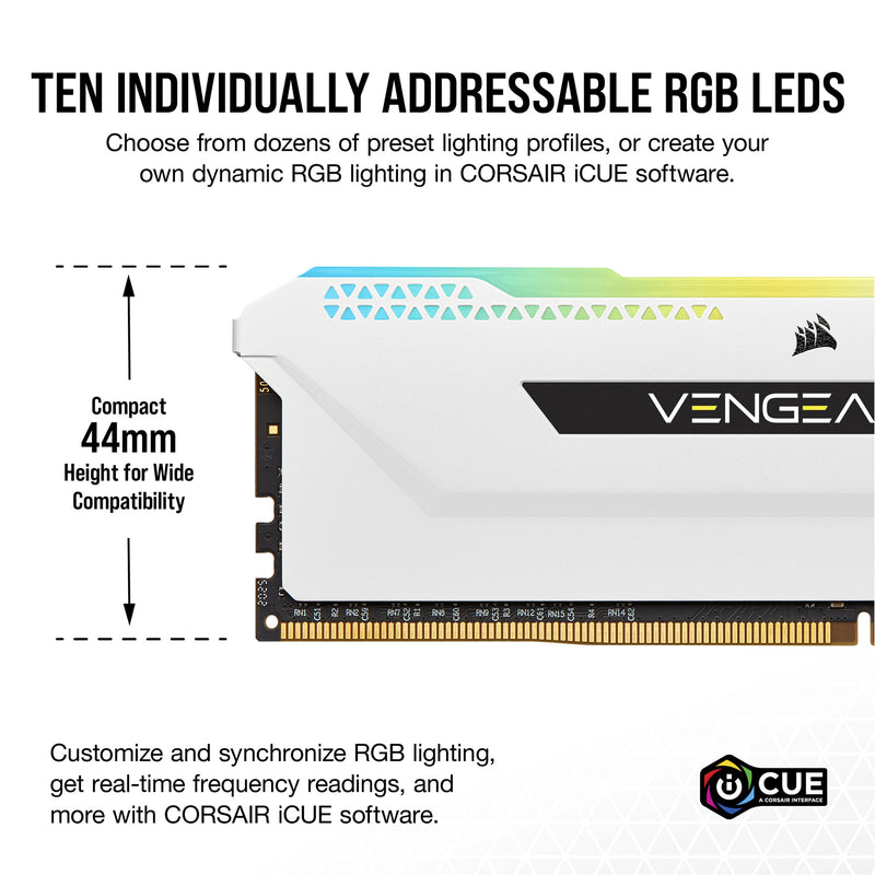 Corsair Vengeance RGB Pro CMH32GX4M2D3600C18W memory module 32 GB 2 x 16 GB DDR4 3600 MHz