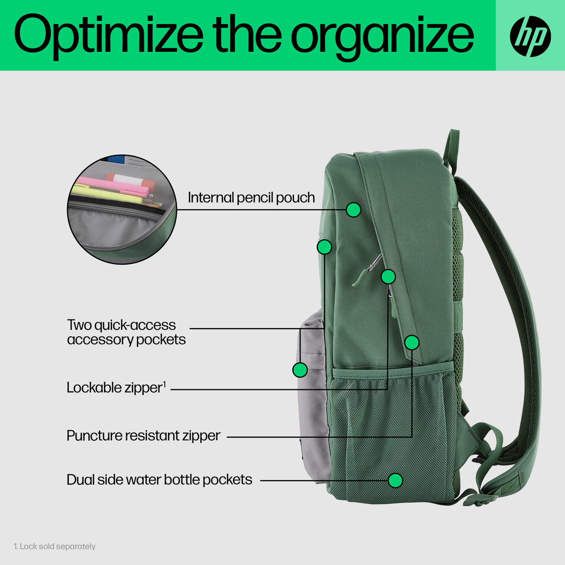 HP Campus Green Backpack - image 7