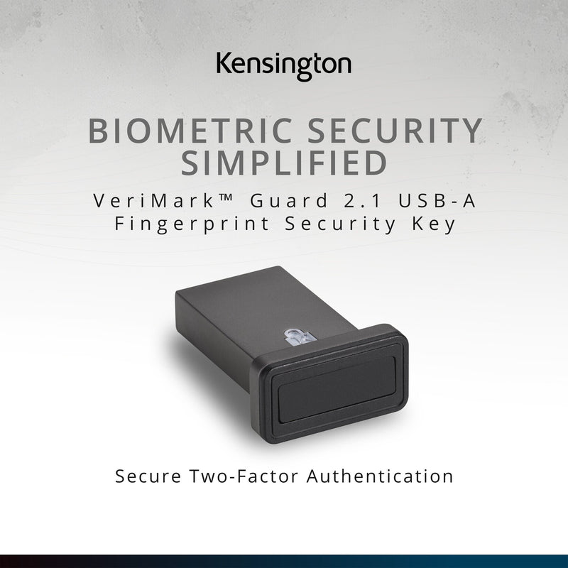 Kensington VeriMark Guard 2.1 USB-A Fingerprint Security Key -FIDO2, W ...