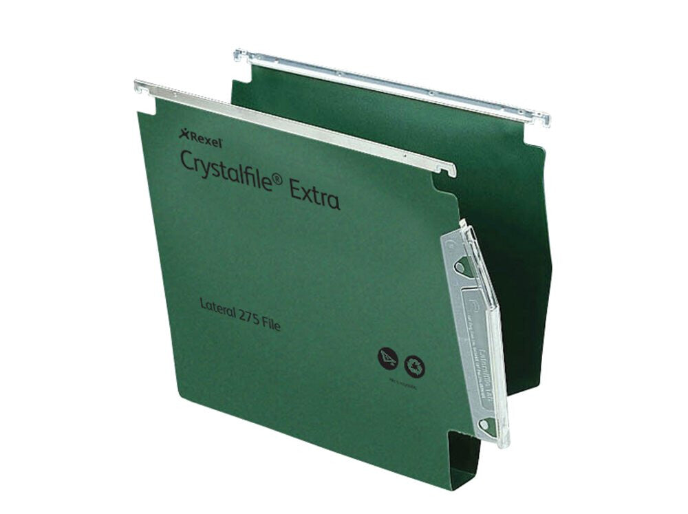 Rexel Crystalfile Extra `275` Lateral File 30mm Green (25) - image 2