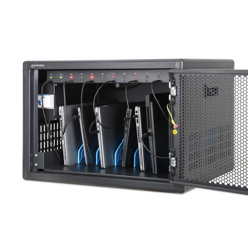 Manhattan Laptop Charging Cabinet Desktop (or trolley) via USB-C 65W 16" 12-bay, Suitable for USB-C laptops - image 7